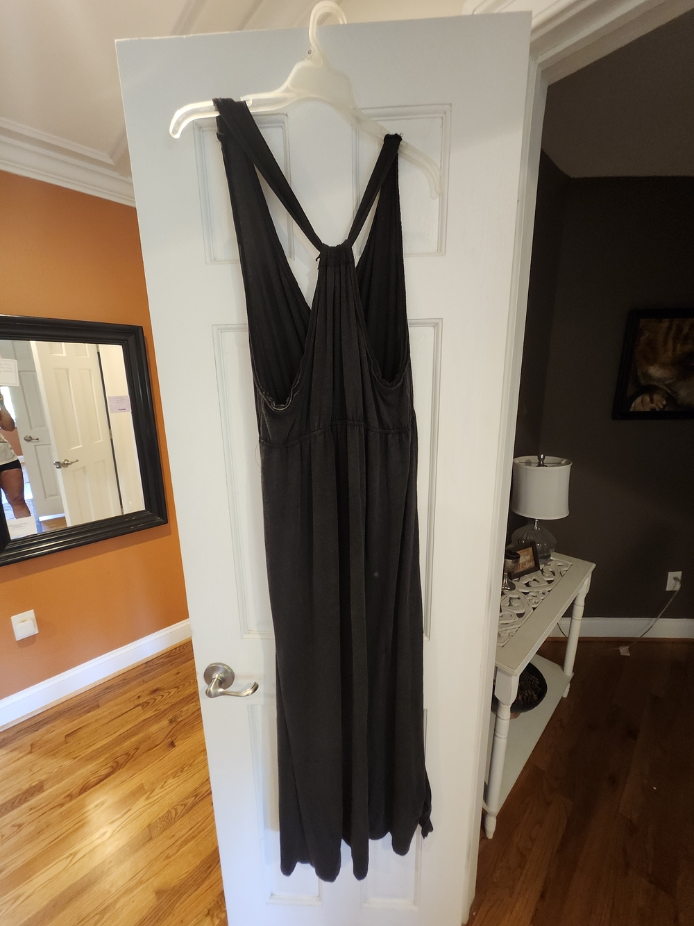 Anthropologie Gray V-Neck Maxi Dress